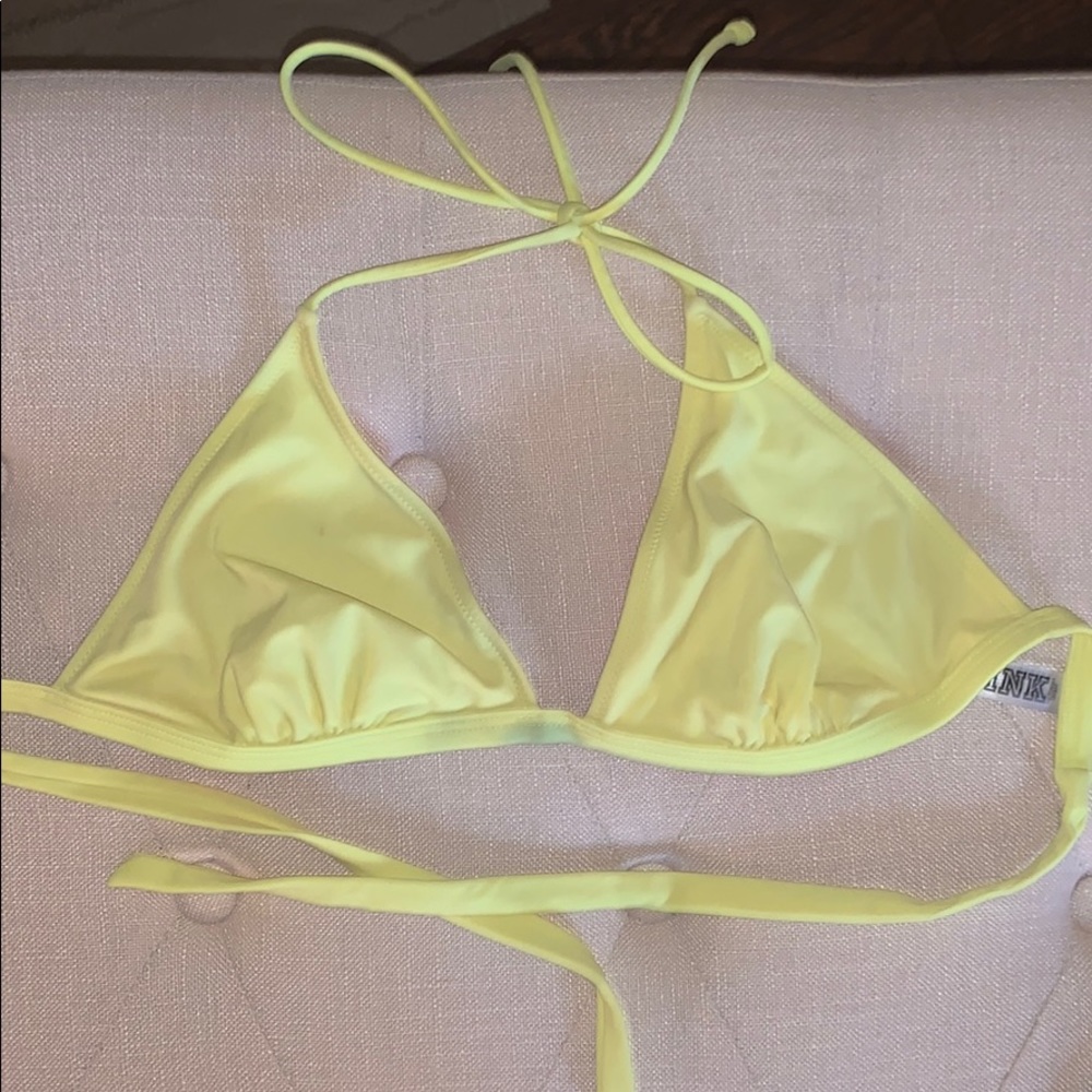 PINK yellow bikini top